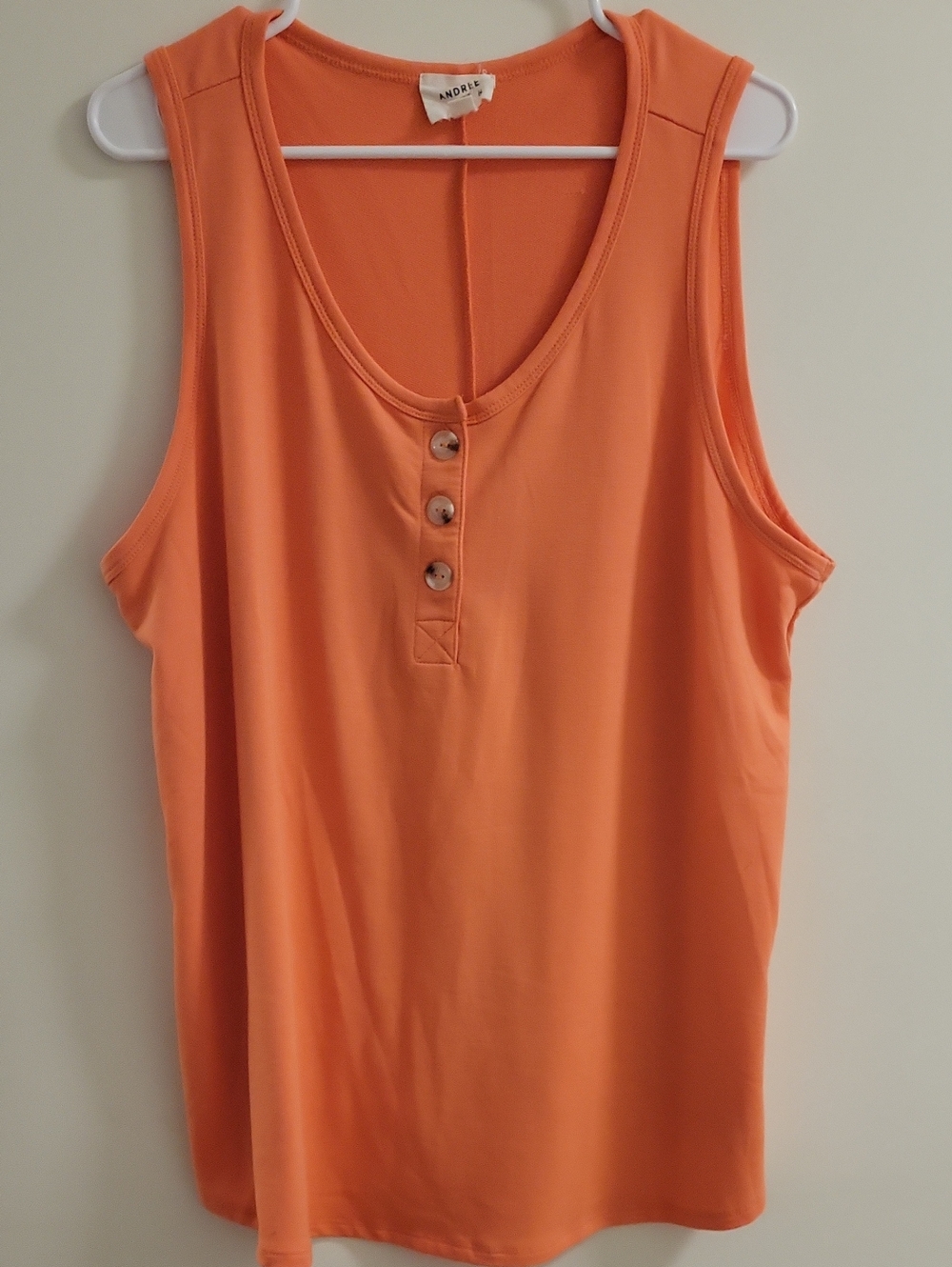Andree Bright Orange Sleevless Tank Top 1x